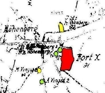 Die Lage von Fort X in Hhenberg