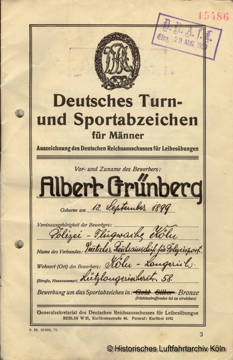 Urkunde Deutsches Sportabzeichen 1928