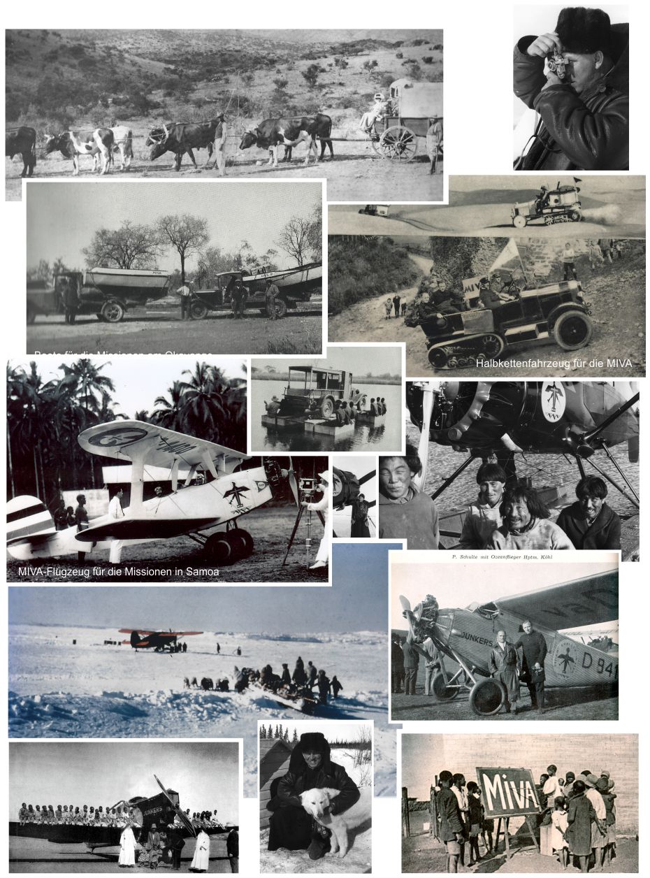 Bilder aus dem Leben von Pater Paul Schulte mit Hermann Khl, in der Antarktis, in Afrika, mit einer Junkers K 16
