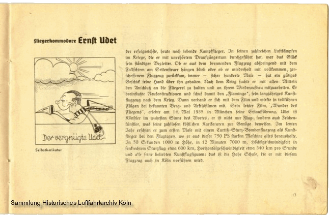 Volksflugtag 1935 Flughafen Kln Butzweilerhof Vorstellung Ernst Udet