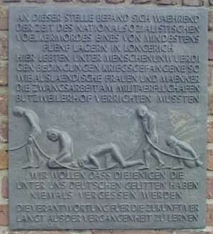 Gedenkplatte fr die Zwangsarbeiter des Einsatzhafen Butzweilerhof